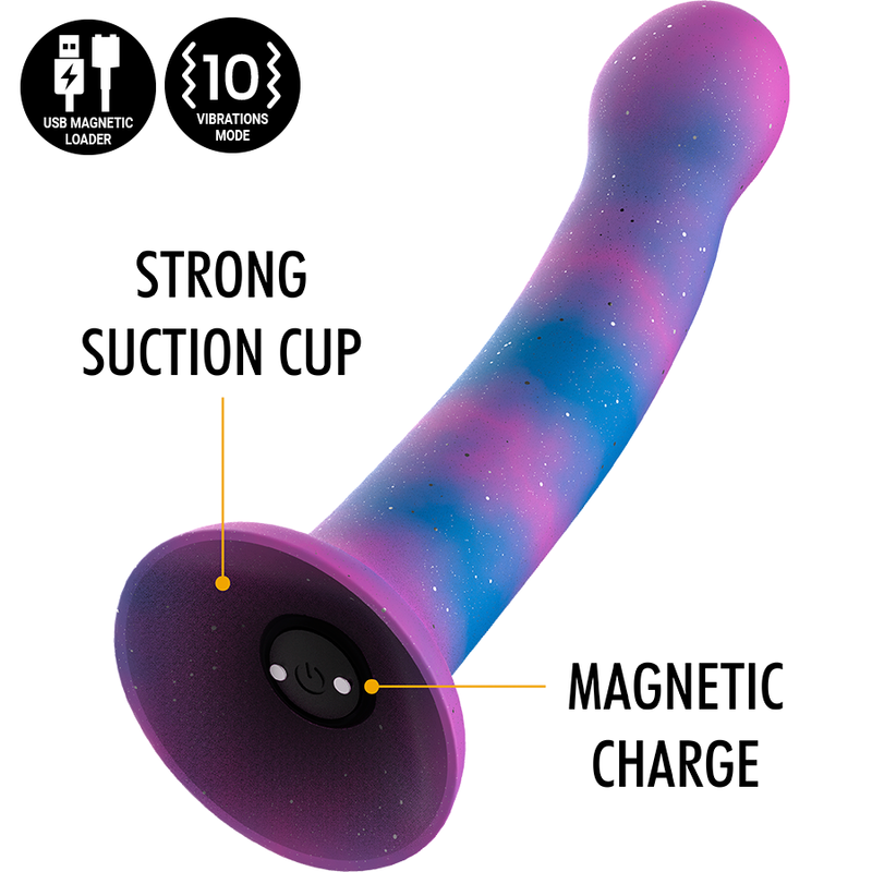 MITOLOGÍA - DION GALACTIC DILDO S - VIBRADOR COMPATIBLE CON TECNOLOGÍA INALÁMBRICA WATCHME