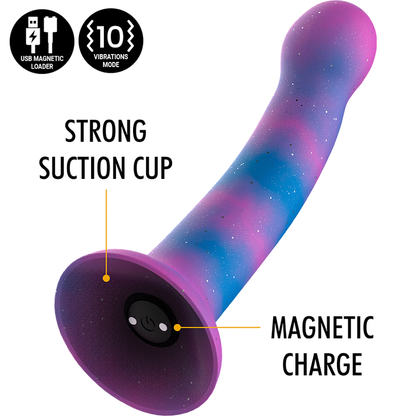 MITOLOGÍA - DION GALACTIC DILDO S - VIBRADOR COMPATIBLE CON TECNOLOGÍA INALÁMBRICA WATCHME