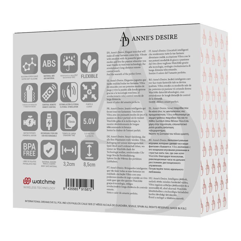 ANNE'S DESIRE - TECNOLOGÍA DE DOBLE PLACER WATCHME NEGRO