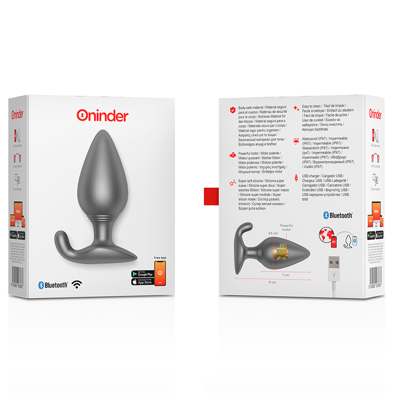 ONINDER - TAPÓN ANAL VIBRADOR RIO NEGRO - APP GRATUITA
