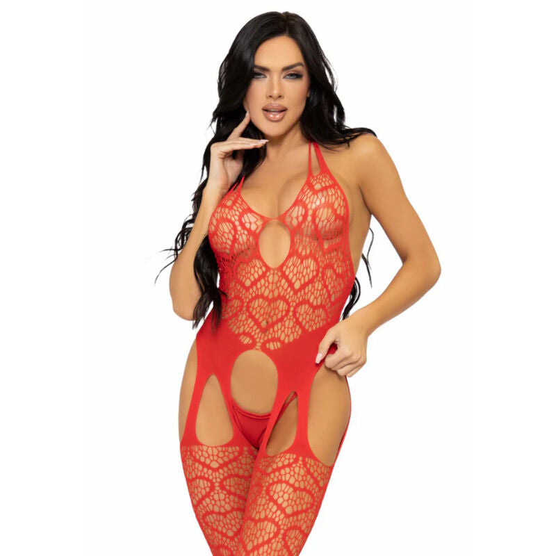 LEG AVENUE - NET BODYSTOCKING WITH STRAPS