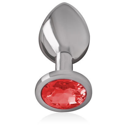 INTENSE - ANAL PLUG DE METAL CON CRISTAL ROJO TALLA M