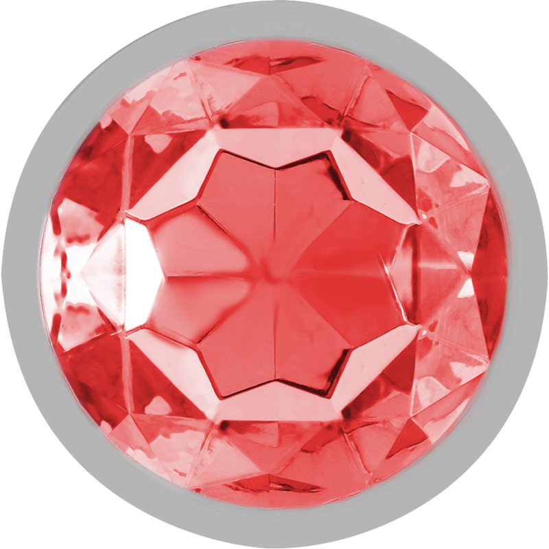 INTENSE - ANAL PLUG DE METAL CON CRISTAL ROJO TALLA M