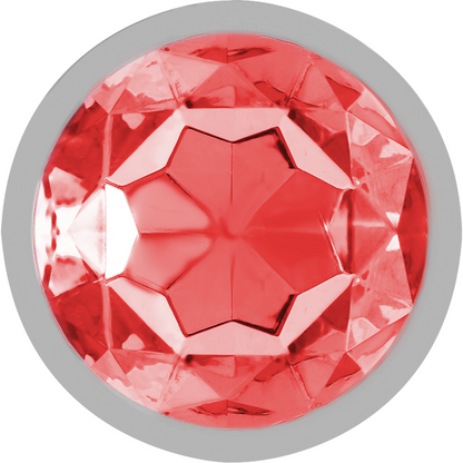 INTENSE - ANAL PLUG DE METAL CON CRISTAL ROJO TALLA M