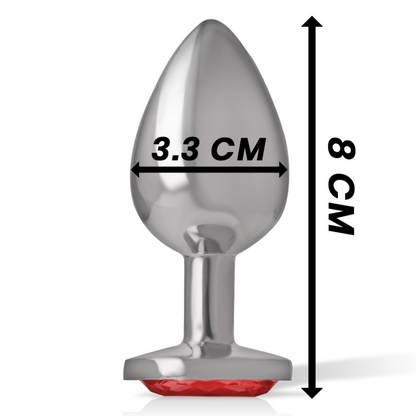 INTENSE - ANAL PLUG DE METAL CON CRISTAL ROJO TALLA M