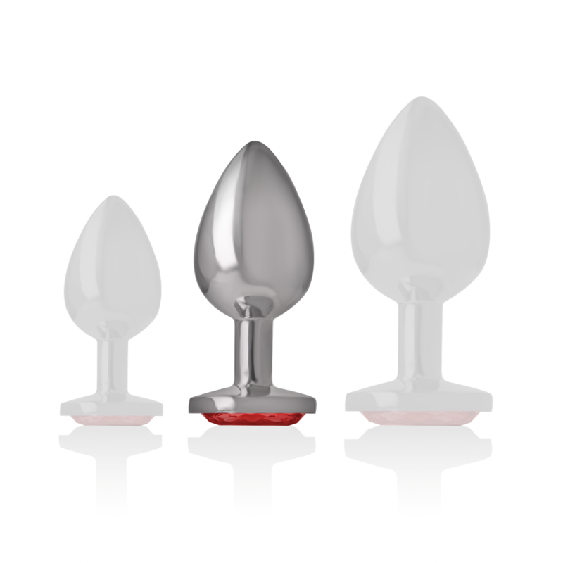 INTENSE - ANAL PLUG DE METAL CON CRISTAL ROJO TALLA M