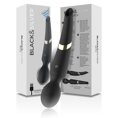 BLACK&SILVER - BECK WAND AND SUCTION CUP 2 IN 1 SILICONE