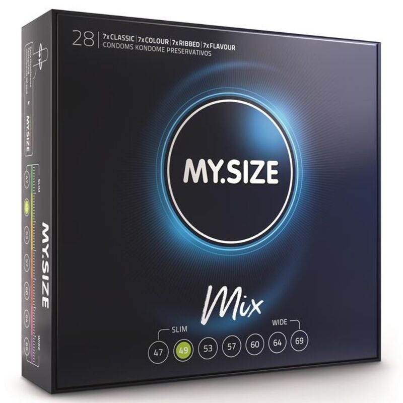 MY SIZE - MIX CONDOMS 49 MM 28 UNITS