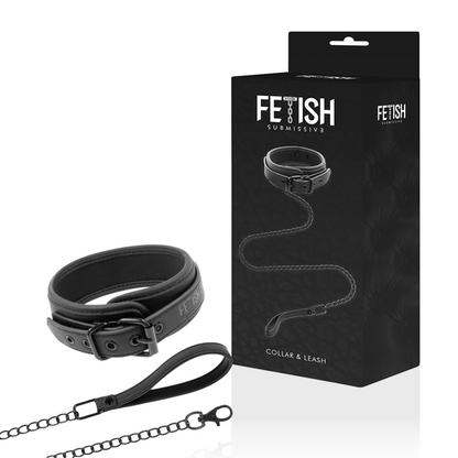 FÉTICHE SOUMIS - COLLIER CHAÎNE DOUBLURE NÉOPRÈNE