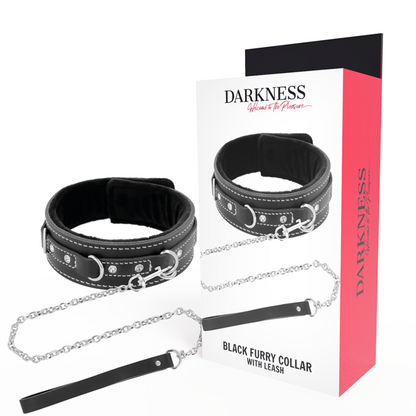 OBSCURITÉ - COLLIER EN CUIR DE HAUTE QUALITÉ AVEC LAISSE