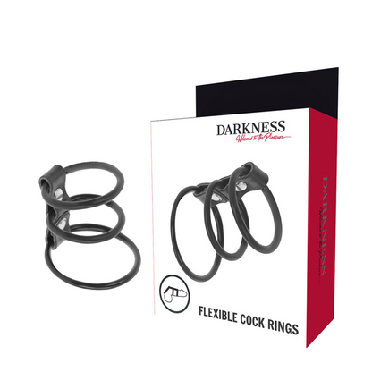 DARKNESS - LOT DE 3 ANNEAUX PÉNIS FLEXIBLES