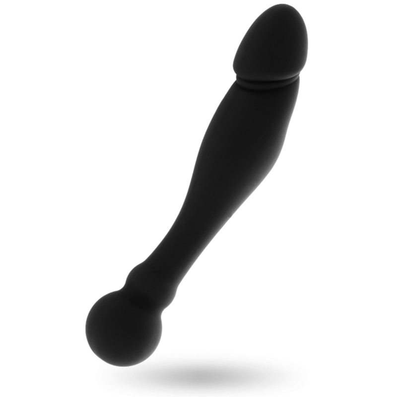 NEGRO Y PLATA - DILDO ESTIMULADOR KARL G-POINT 18 CM