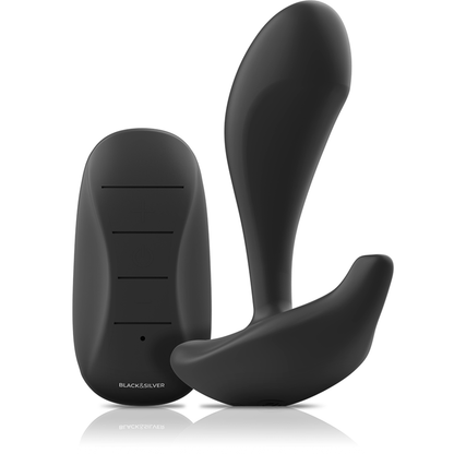 NOIR ET ARGENT - PLUG ANAL EN SILICONE AVEC TÉLÉCOMMANDE DWAYNE