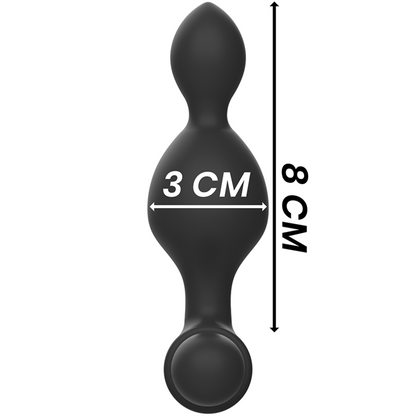 BLACK&SILVER - TUCKER SMALL SILICONE ANAL PLUG REMOTE CONTROL