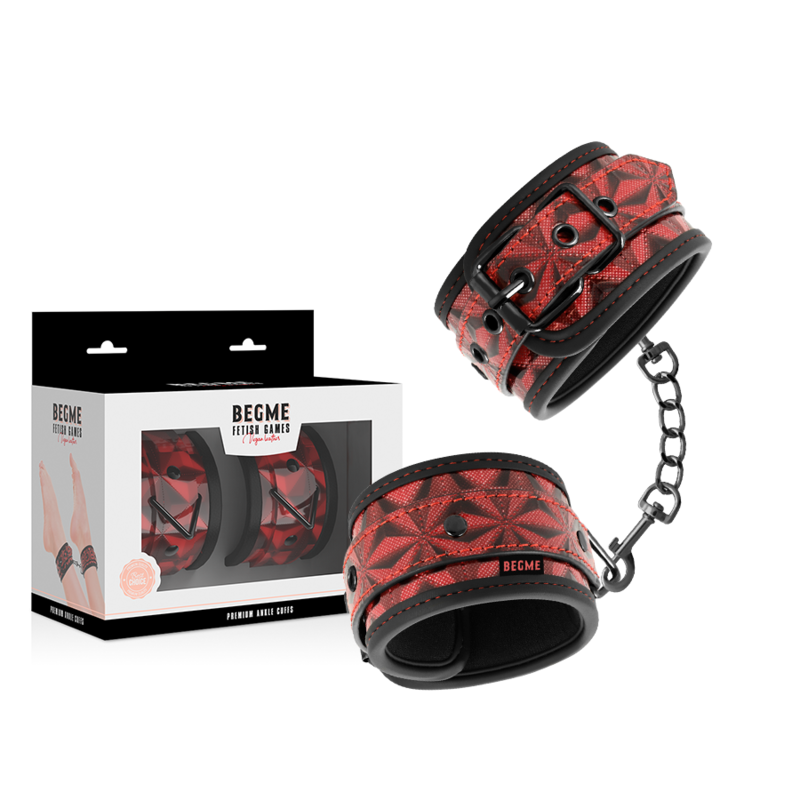BEGME - MENOTTES DE CHEVILLE ÉDITION ROUGE PREMIUM AVEC DOUBLURE EN NÉOPRÈNE