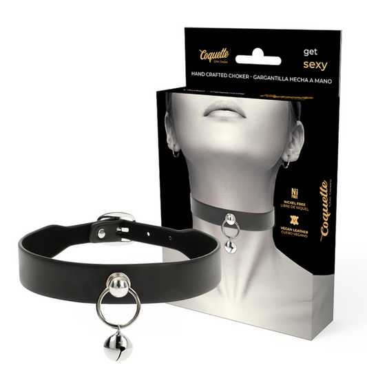 COQUETTE CHIC DESIRE - COLLIER EN CUIR VÉGAN ACCESSOIRE FEMME CLOCHETTE/ANNEAU