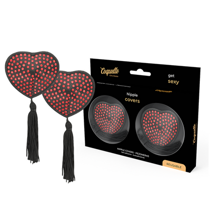 COQUETTE CHIC DESIRE - CACHE-TÉTONS CŒUR NOIR / ROUGE