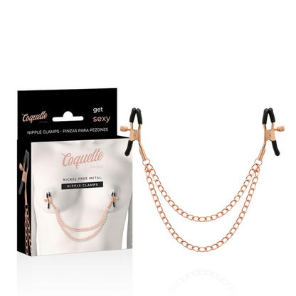 COQUETTE CHIC DESIRE - PINZAS PARA PEZONES DE METAL DE FANTASÍA CON CADENA
