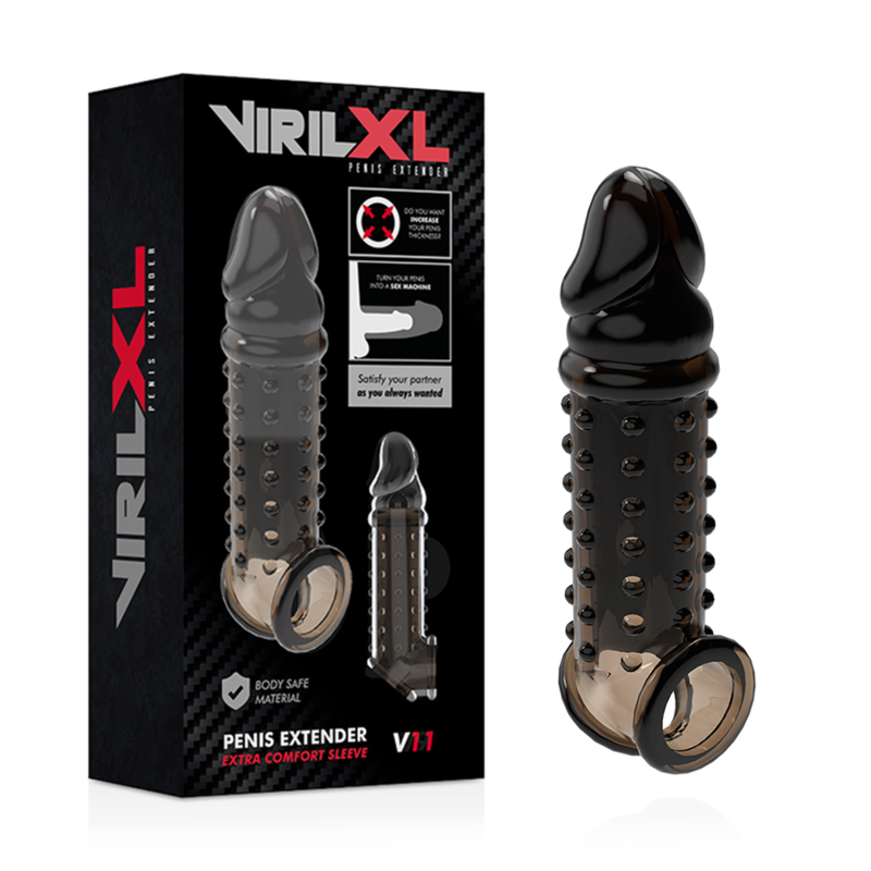 VIRILXL - EXTENSOR DE PENE Y FUNDA V11 NEGRO