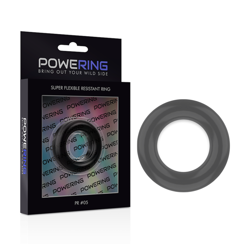 POWERING - ANNEAU PÉNIS SUPER FLEXIBLE ET RÉSISTANT 4,8CM PR05 NOIR