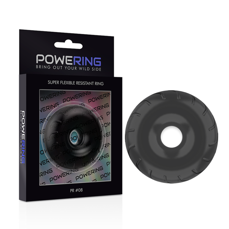 POWERING - ANNEAU PÉNIS SUPER FLEXIBLE ET RÉSISTANT 5CM PR08 NOIR