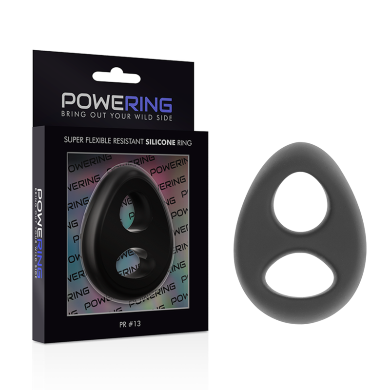 POWERING - SUPER FLEXIBLE AND RESISTANT PENIS AND TESTICLE RING PR13 BLACK