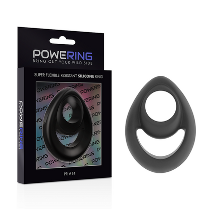 POWERING - SUPER FLEXIBLE AND RESISTANT PENIS AND TESTICLE RING PR14 BLACK