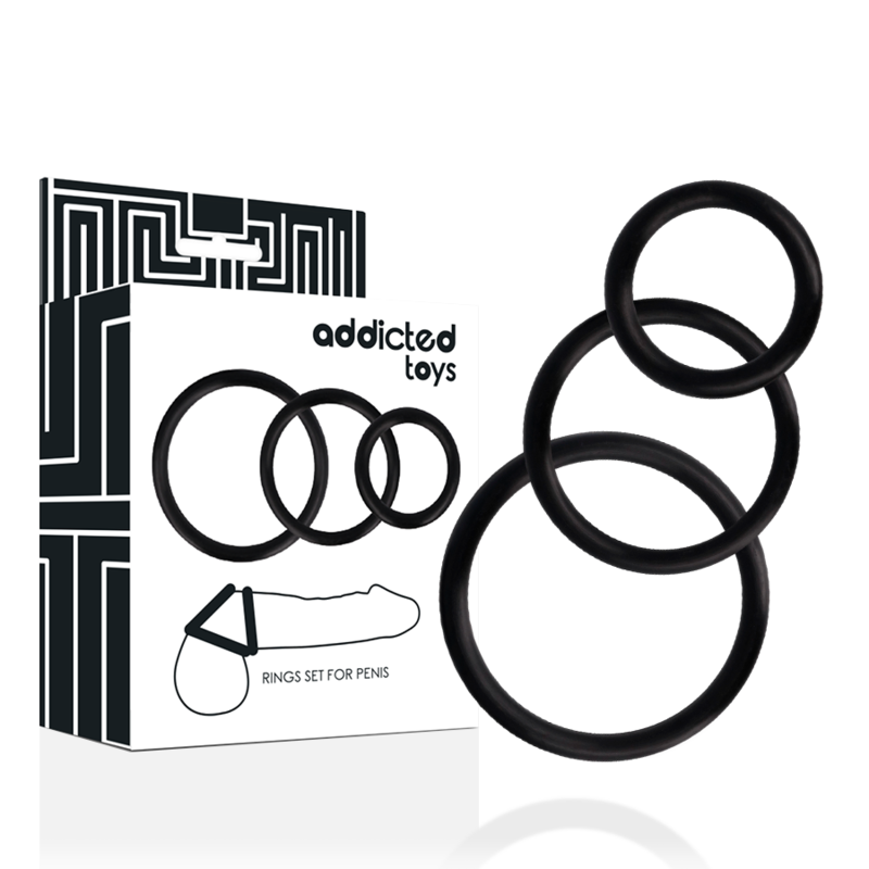 ADDICTED TOYS - SET DE ANILLOS PARA PENE NEGROS