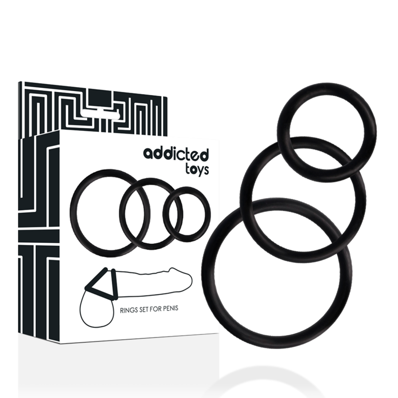 ADDICTED TOYS - RINGE SET FÜR PENIS SCHWARZ