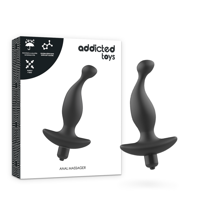 ADDICTED TOYS - MASSEUR ANAL AVEC VIBRATIONS NOIRESMODÈLE 1