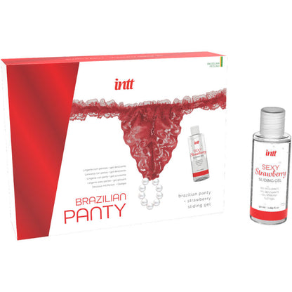 INTT RELEASES - BRAZILIAN RED PANTY WITH PEARLS AND LUBRICATING GEL 50 ML