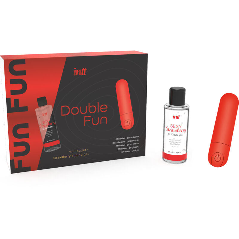 INTT RELEASES - KIT DOUBLE FUN CON BALA VIBRADORA Y GEL DE MASAJE DE FRESA