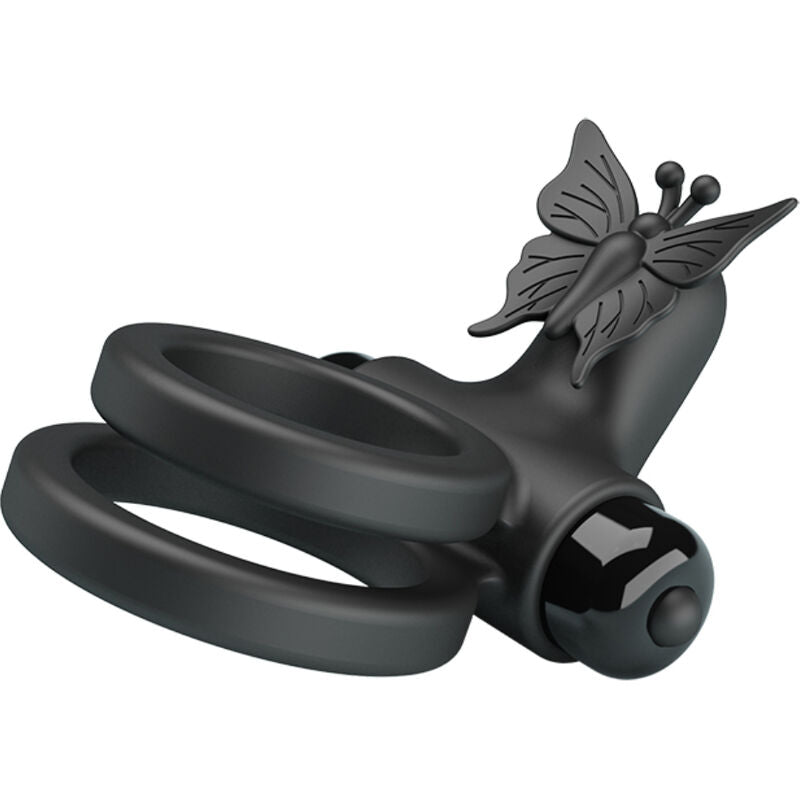 PRETTY LOVE - DOUBLE VIBRATING RING WITH BLACK STIMULATOR