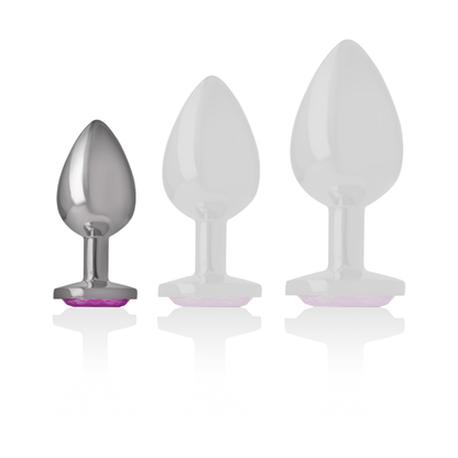 INTENSE - TAPÓN ANAL DE METAL ALUMINIO CORAZÓN ROSA TALLA S