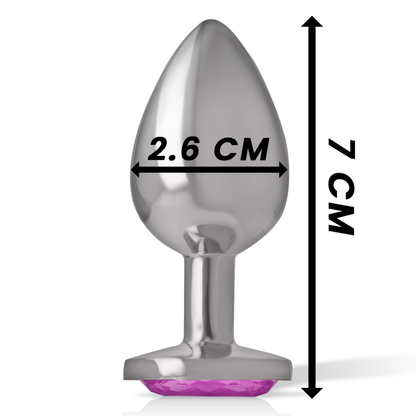 INTENSE - TAPÓN ANAL DE METAL ALUMINIO CORAZÓN ROSA TALLA S