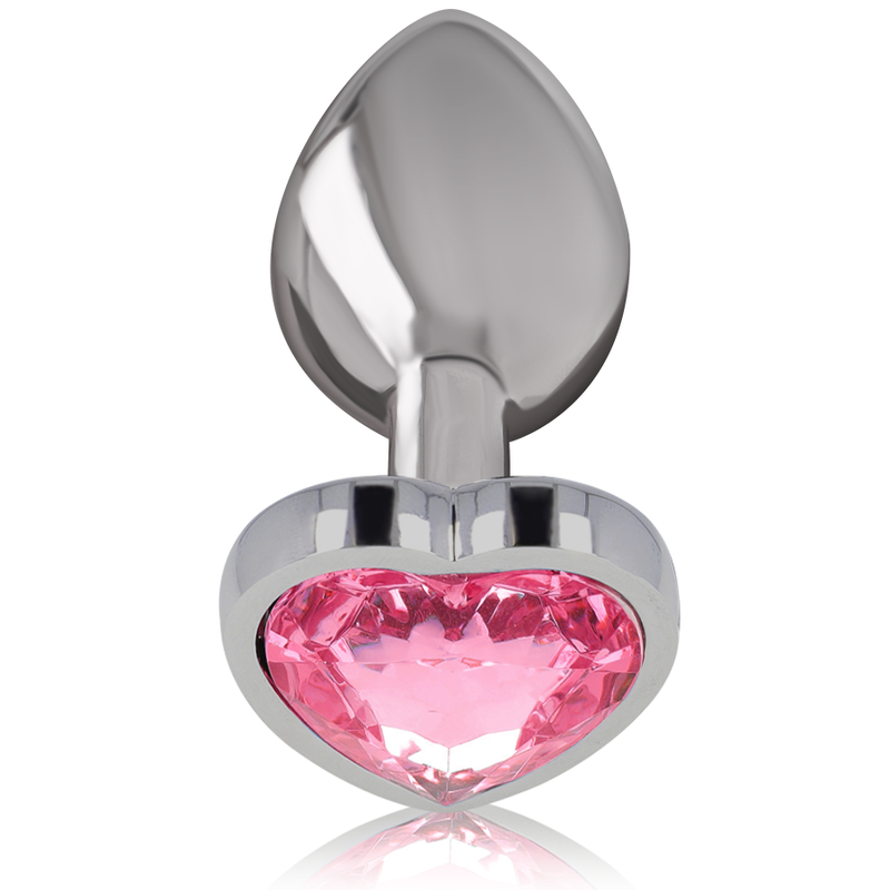INTENSE - TAPÓN ANAL DE METAL ALUMINIO CORAZÓN ROSA TALLA S