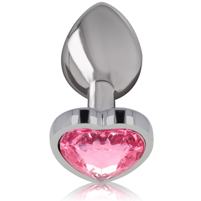 INTENSE - TAPÓN ANAL DE METAL ALUMINIO CORAZÓN ROSA TALLA S
