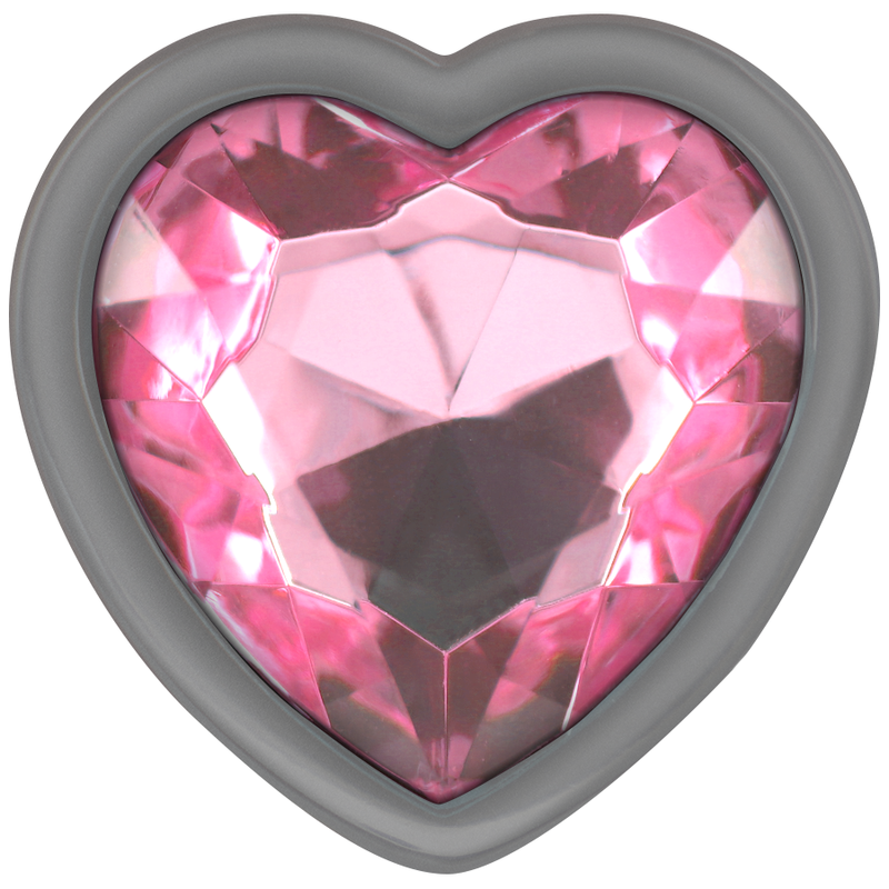 INTENSE - TAPÓN ANAL DE METAL ALUMINIO CORAZÓN ROSA TALLA S