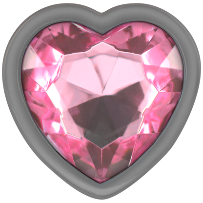INTENSE - TAPÓN ANAL DE METAL ALUMINIO CORAZÓN ROSA TALLA S