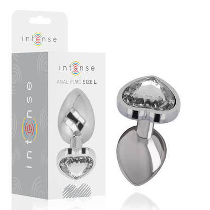 INTENSE - ANAL PLUG METAL ALUMINIO CORAZÓN BLANCO TALLA L