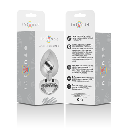 INTENSE - ANAL PLUG METAL ALUMINIO CORAZÓN BLANCO TALLA L