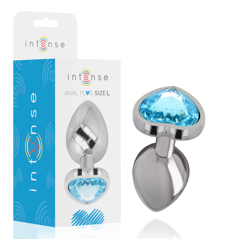 INTENSE - PLUG ANAL MÉTAL ALUMINIUM CŒUR BLEU TAILLE L