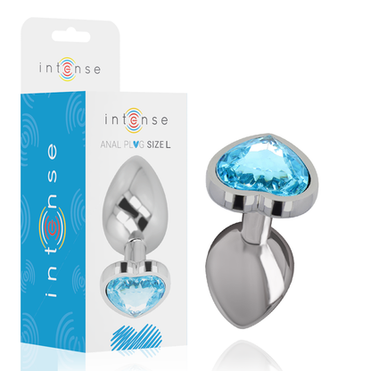 INTENSE - PLUG ANAL MÉTAL ALUMINIUM CŒUR BLEU TAILLE L