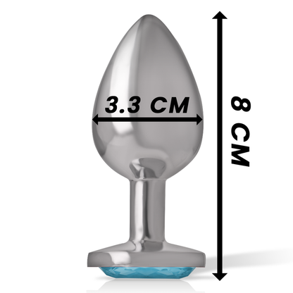 INTENSE - PLUG ANAL EN MÉTAL D'ALUMINIUM CŒUR BLEU TAILLE M