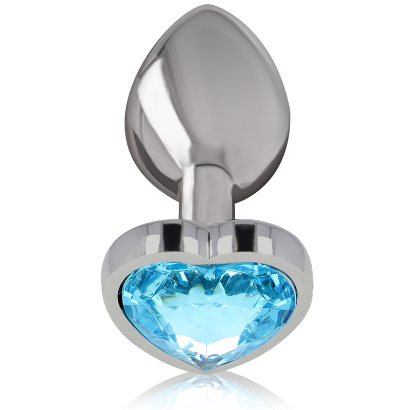 INTENSE - PLUG ANAL EN MÉTAL D'ALUMINIUM CŒUR BLEU TAILLE M
