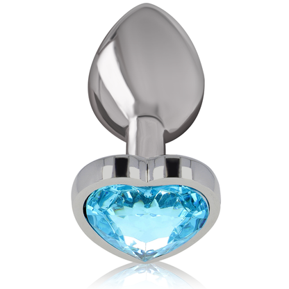 INTENSE - PLUG ANAL EN MÉTAL D'ALUMINIUM CŒUR BLEU TAILLE M