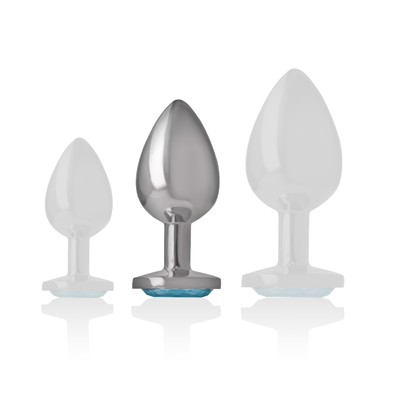 INTENSE - PLUG ANAL EN MÉTAL D'ALUMINIUM CŒUR BLEU TAILLE M