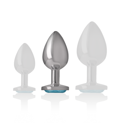 INTENSE - PLUG ANAL EN MÉTAL D'ALUMINIUM CŒUR BLEU TAILLE M