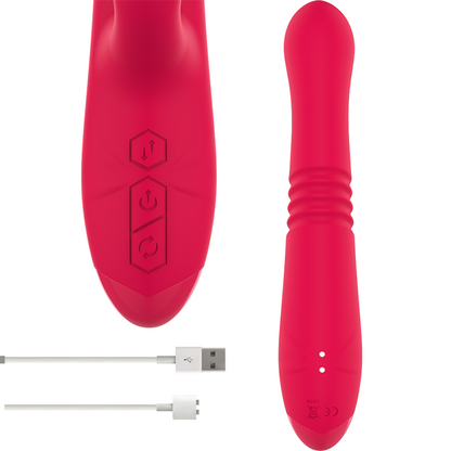 INTENSE - VIBRADOR DUA MULTIFUNCIÓN RECARGABLE HACIA ARRIBA Y HACIA ABAJO CON LENGUA ROJA