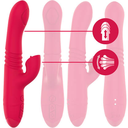 INTENSE - VIBRADOR DUA MULTIFUNCIÓN RECARGABLE HACIA ARRIBA Y HACIA ABAJO CON LENGUA ROJA